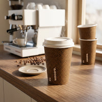 Juego de vaso para café con tapa 12 oz - compostable