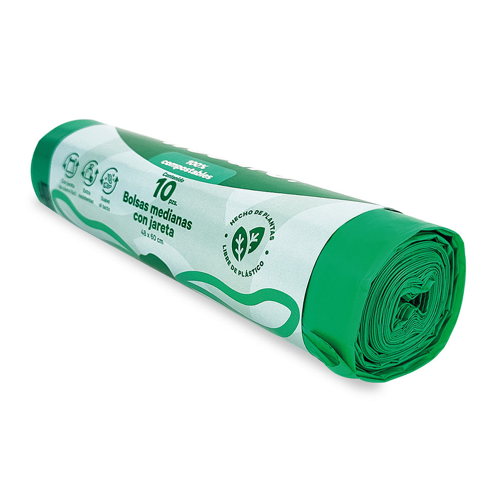 Bolsa para Basura con Jareta |  PBAT | 48x60 cm | Compostable y biodegradable