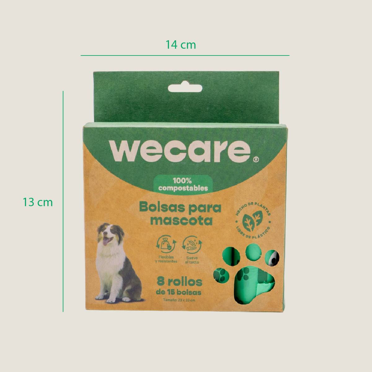 Bolsa de mascota con 8 rollos PBAT - compostable