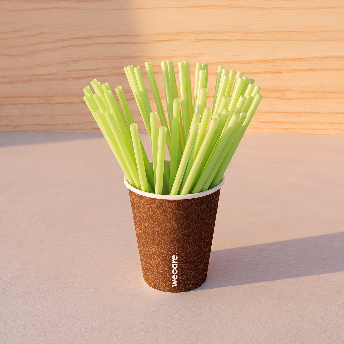 Popotes verdes PLA - compostables