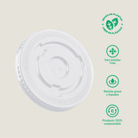 Tapa plana PLA -compostable