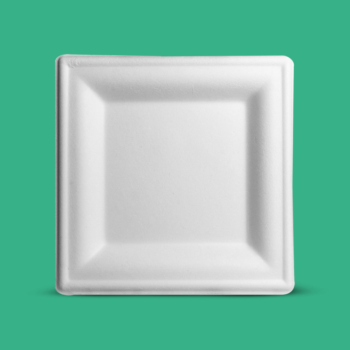Plato Cuadrado | Bagazo de caña | 10" / 25.4 cm | Compostable y biodegradable