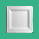Plato Cuadrado | Bagazo de caña | 10" / 25.4 cm | Compostable y biodegradable