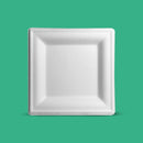 Plato Cuadrado | Bagazo de caña | 6" / 15.2 cm | Compostable y biodegradable