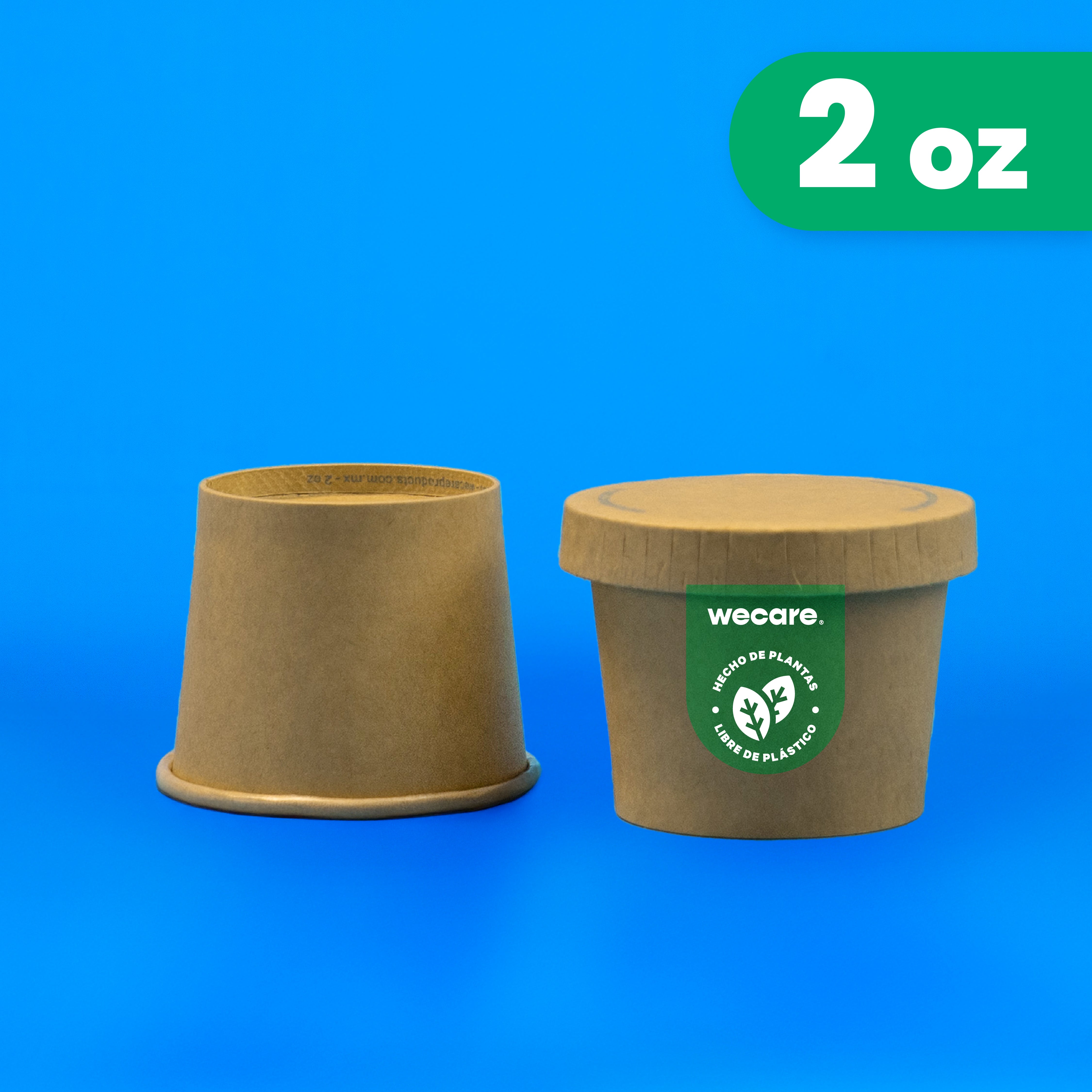 Vasos Souffle Papel | Papel PLA | 2oz / 59 ml | Compostable y biodegradable