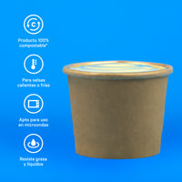 Vasos Souffle | Papel PLA | 4oz / 118 ml | Compostable y biodegradable