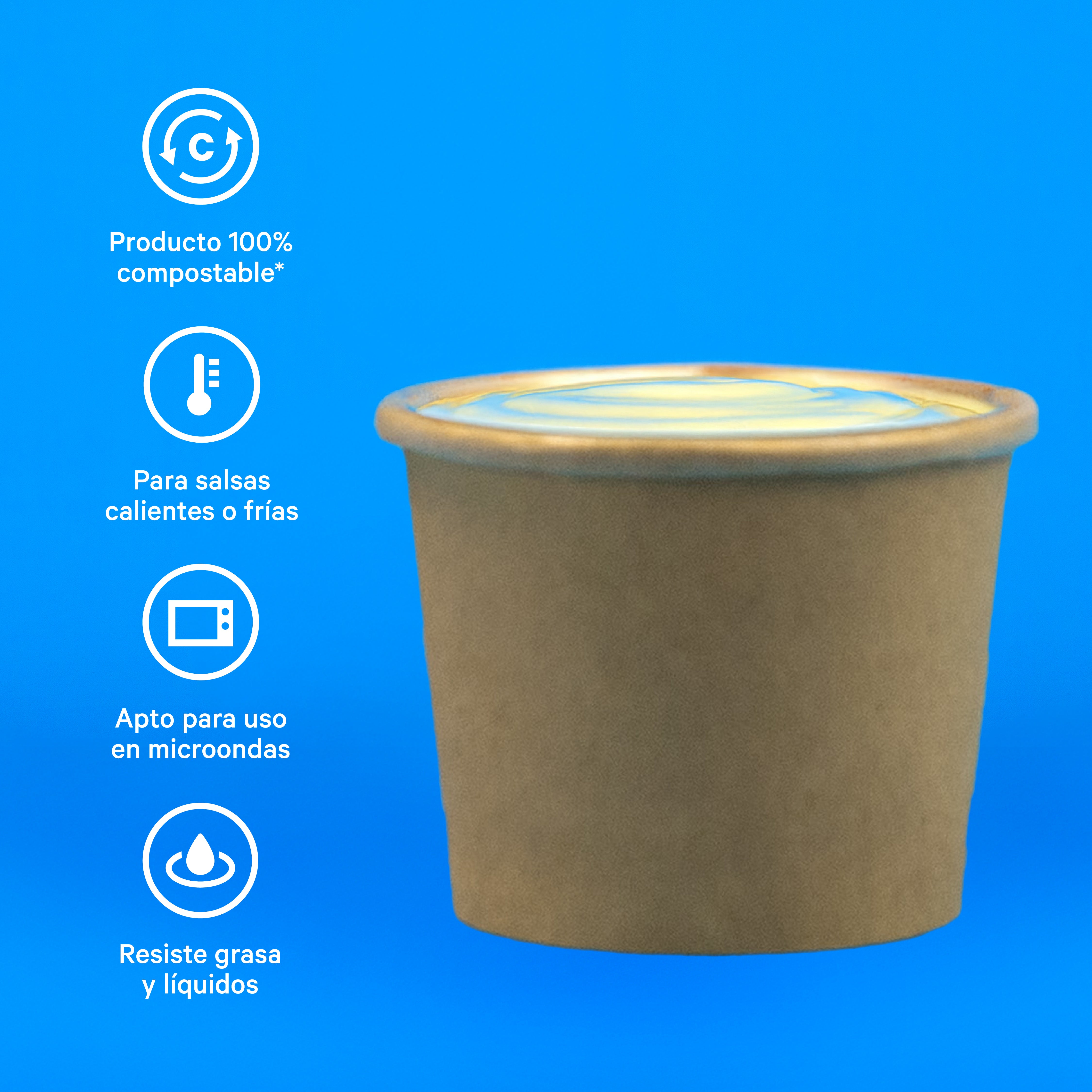 Vasos Souffle Papel | Papel PLA | 2oz / 59 ml | Compostable y biodegradable