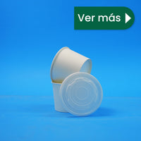 Tapa Contenedor Térmico | Ácido  Poliláctico Cristalizado CPLA | 12-32 oz | Compostable y biodegradable
