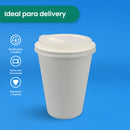 Tapa Cafetera Vaso | Ácido  Poliláctico Cristalizado CPLA | 10-20 Oz | Compostable y biodegradable