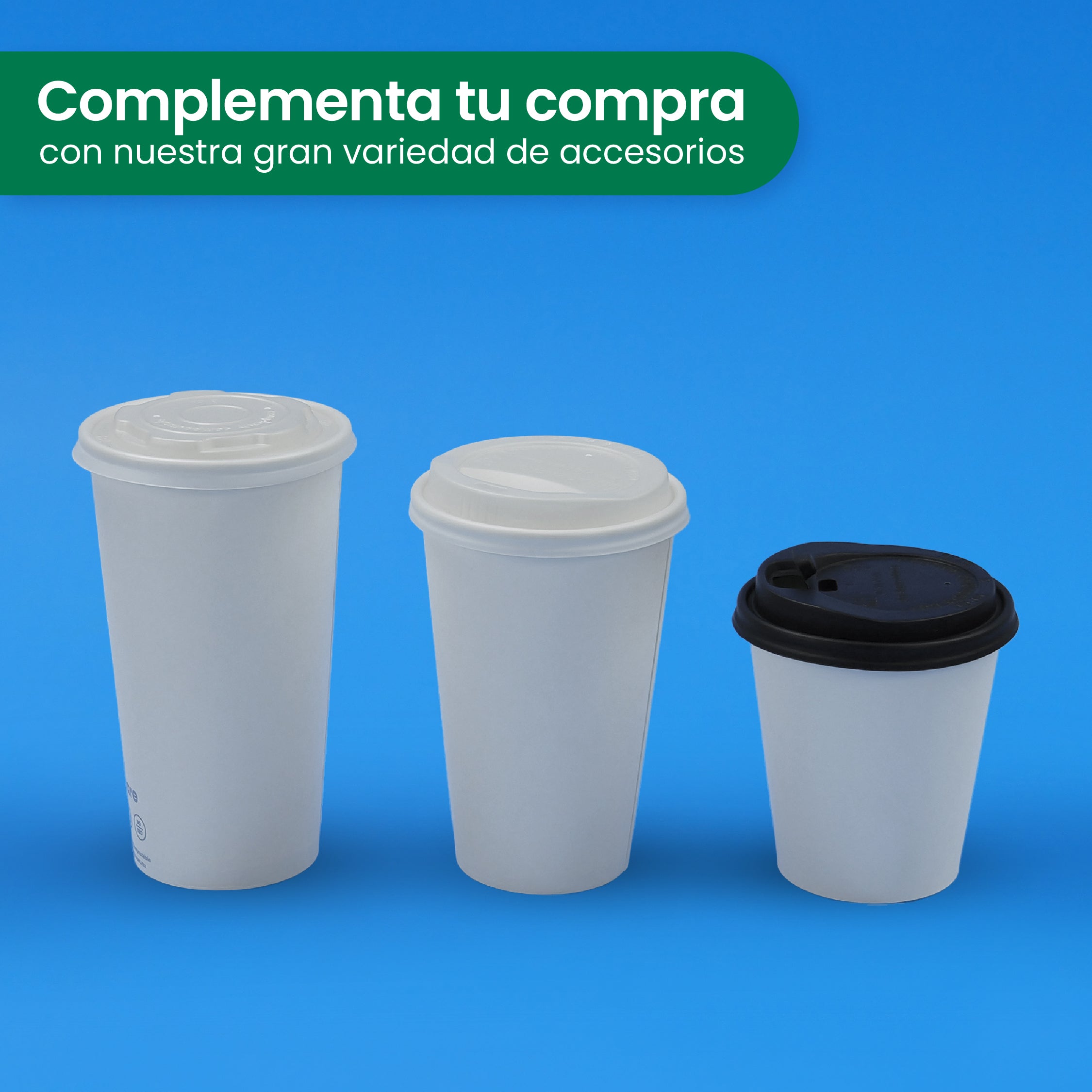 Tapa Negra Cafetera Vaso | Ácido  Poliláctico Cristalizado CPLA | 10-20 Oz | Compostable y biodegradable