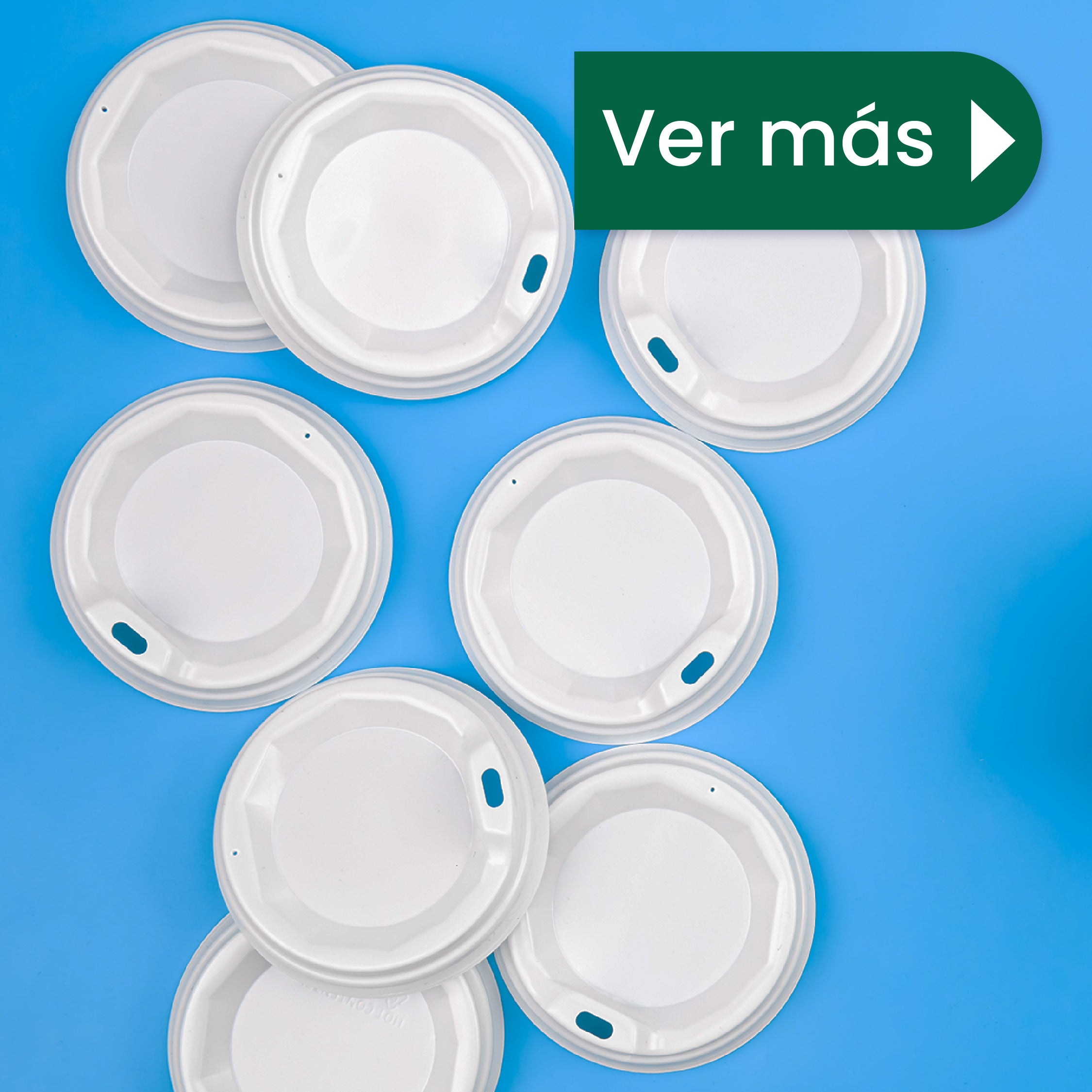 Tapa Cafetera Vaso | Ácido  Poliláctico Cristalizado CPLA | 10-20 Oz | Compostable y biodegradable