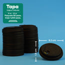Tapa Negra Cafetera Vaso | Ácido  Poliláctico Cristalizado CPLA | 10-20 Oz | Compostable y biodegradable