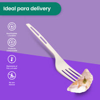 Tenedor | Ácido Poliláctico Cristalizado CPLA | Compostable y biodegradable