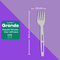 Tenedor | Ácido Poliláctico Cristalizado CPLA | Compostable y biodegradable