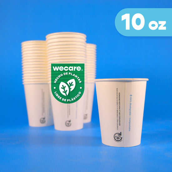 Vaso Térmico | Papel - Ácido  Poliláctico PLA | 10 oz -295 ml | Compostable y biodegradable