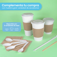 Vaso Térmico | Papel - Ácido  Poliláctico PLA | 12 oz / 355 ml | Compostable y biodegradable