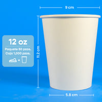 Vaso Térmico Doble Pared | Papel - Ácido  Poliláctico PLA | 12 oz / 355 ml | Compostable y biodegradable