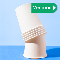 Vaso Térmico | Papel - Ácido  Poliláctico PLA | 8 oz / 237 ml | Compostable y biodegradable