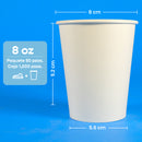 Vaso Térmico | Papel - Ácido  Poliláctico PLA | 8 oz / 237 ml | Compostable y biodegradable