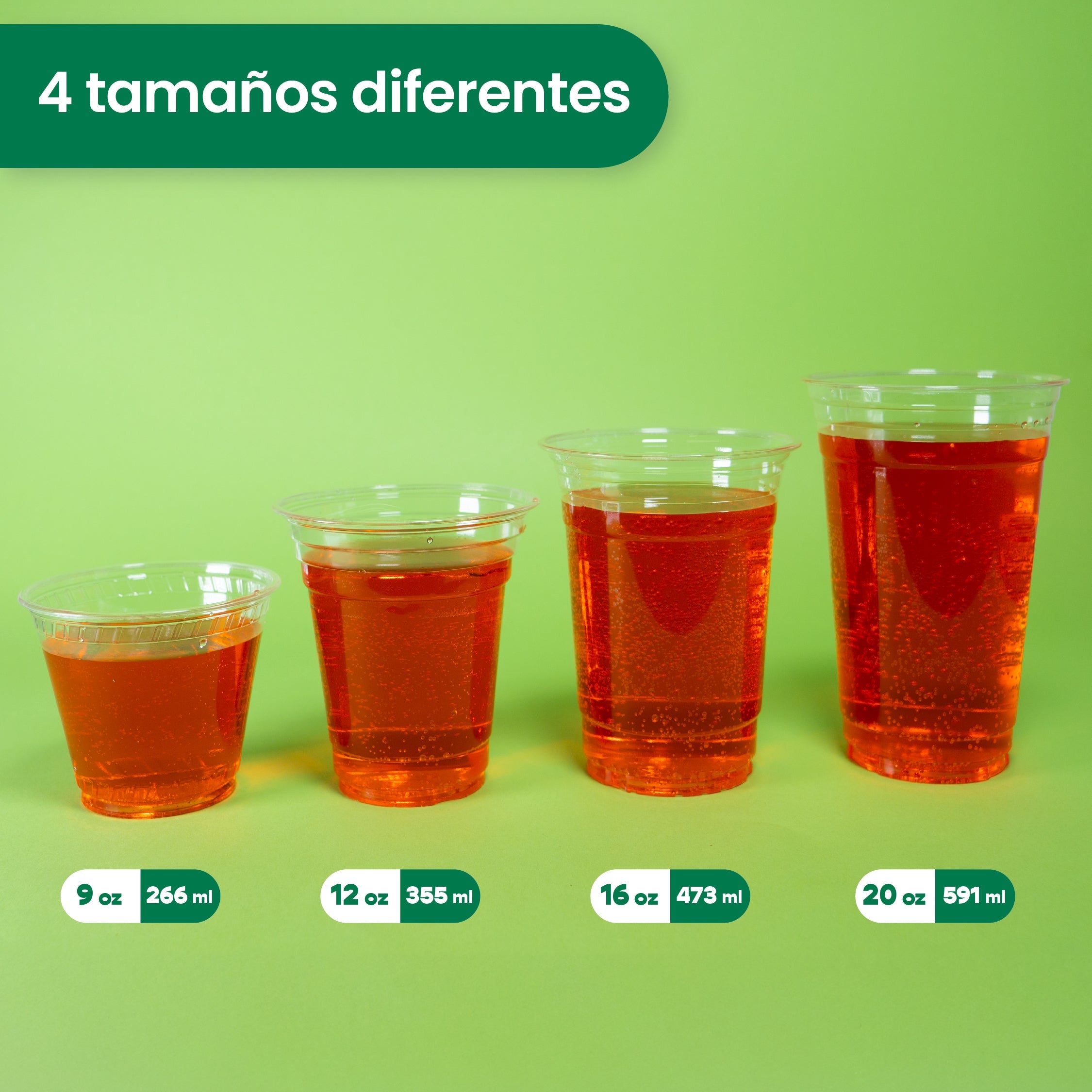 Vaso Transparente | Ácido  Poliláctico PLA  | 12 oz / 355 ml | Compostable y biodegradable