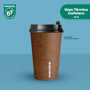 Vaso Térmico Con Diseño Cafetero | Papel - Ácido  Poliláctico PLA | 16 oz / 473 ml | Compostable y biodegradable