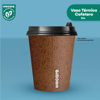 Vaso Térmico Con Diseño Cafetero | Papel - Ácido  Poliláctico PLA | 8 oz / 236 ml | Compostable y biodegradable