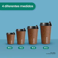 Vaso Térmico Con Diseño Cafetero | Papel - Ácido  Poliláctico PLA | 8 oz / 236 ml | Compostable y biodegradable
