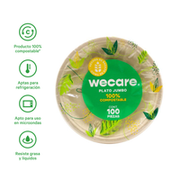 Plato Pastelero Liso | Bagazo de Trigo | 10 Pulgadas | 25 cm | Compostable