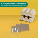Contenedor 3 Div Taquero | Bagazo Trigo | Compostable y biodegradable