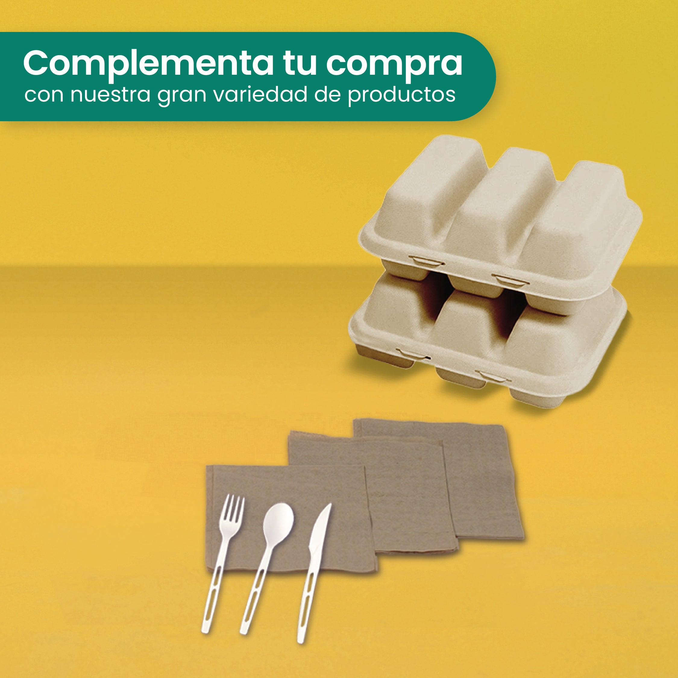 Contenedor 3 Div Taquero | Bagazo Trigo | Compostable y biodegradable