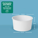 Contenedor Vaso Nieve Doble Recubrimiento | Papel - Ácido  Poliláctico PLA | 3.5 oz / 103.5 ml | Compostable y biodegradable