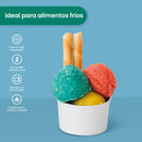 Contenedor Vaso Nieve Doble Recubrimiento | Papel - Ácido  Poliláctico PLA | 3.5 oz / 103.5 ml | Compostable y biodegradable