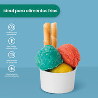 Contenedor Vaso Nieve Doble Recubrimiento | Papel - Ácido  Poliláctico PLA | 3.5 oz / 103.5 ml | Compostable y biodegradable