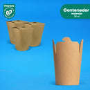 Contenedor Redondo Papel Delivery | Papel PLA | Grande 26 oz | Compostable y biodegradable