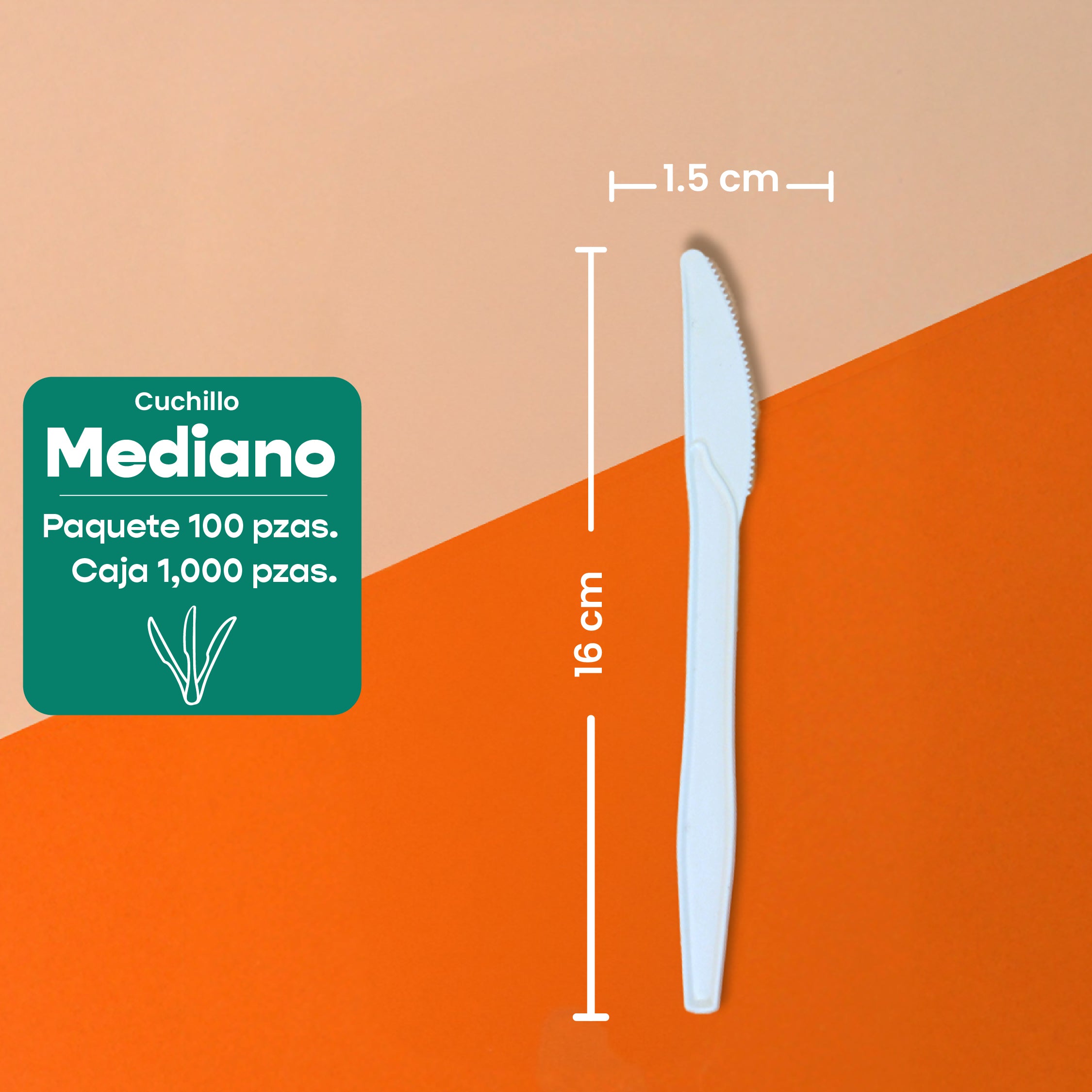 Cuchillo | Fecula Maíz | Biodegradable | Variedad De Tamaños y biodegradable