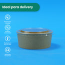 Ensaladera Papel | Papel Kraft | 25 oz | Compostable y biodegradable