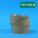 Ensaladera Papel | Papel Kraft | 32 oz | Compostable y biodegradable