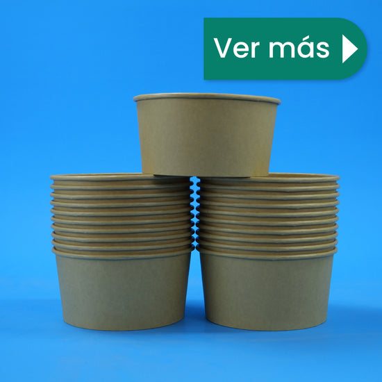 Ensaladera Papel | Papel Kraft | 44 oz | Compostable y biodegradable