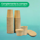 Tapa Papel Vasos Souffle | Papel PLA | 2oz - 4oz | Compostable y biodegradable