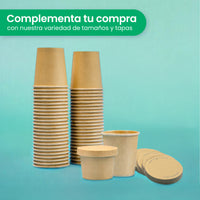 Tapa Papel Vasos Souffle | Papel PLA | 2oz - 4oz | Compostable y biodegradable
