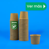 Vasos Souffle Papel | Papel PLA | 2oz / 59 ml | Compostable y biodegradable