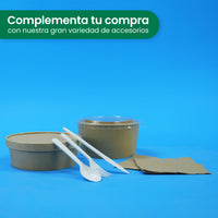 Tapa Papel Ensaladera | Papel PLA |  16-32 oz | Compostable y biodegradable