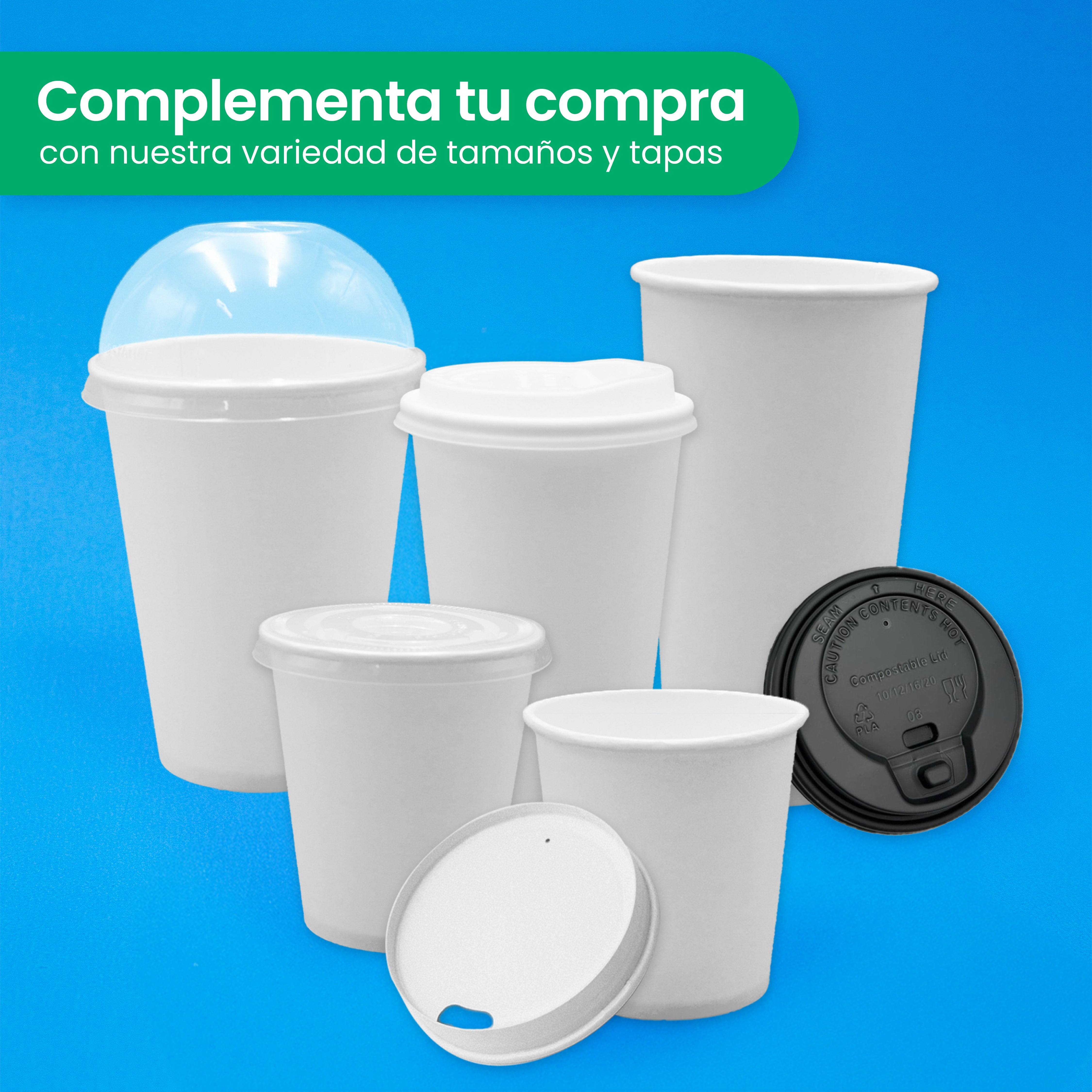 Vaso Térmico Con Diseño Cafetero | Papel - Ácido  Poliláctico PLA | 20 oz / 591 ml | Compostable y biodegradable