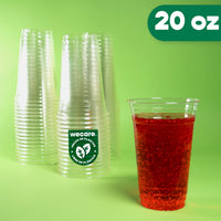 Vaso Transparente | Ácido  Poliláctico PLA | 20 oz / 591 ml | Compostable y biodegradable