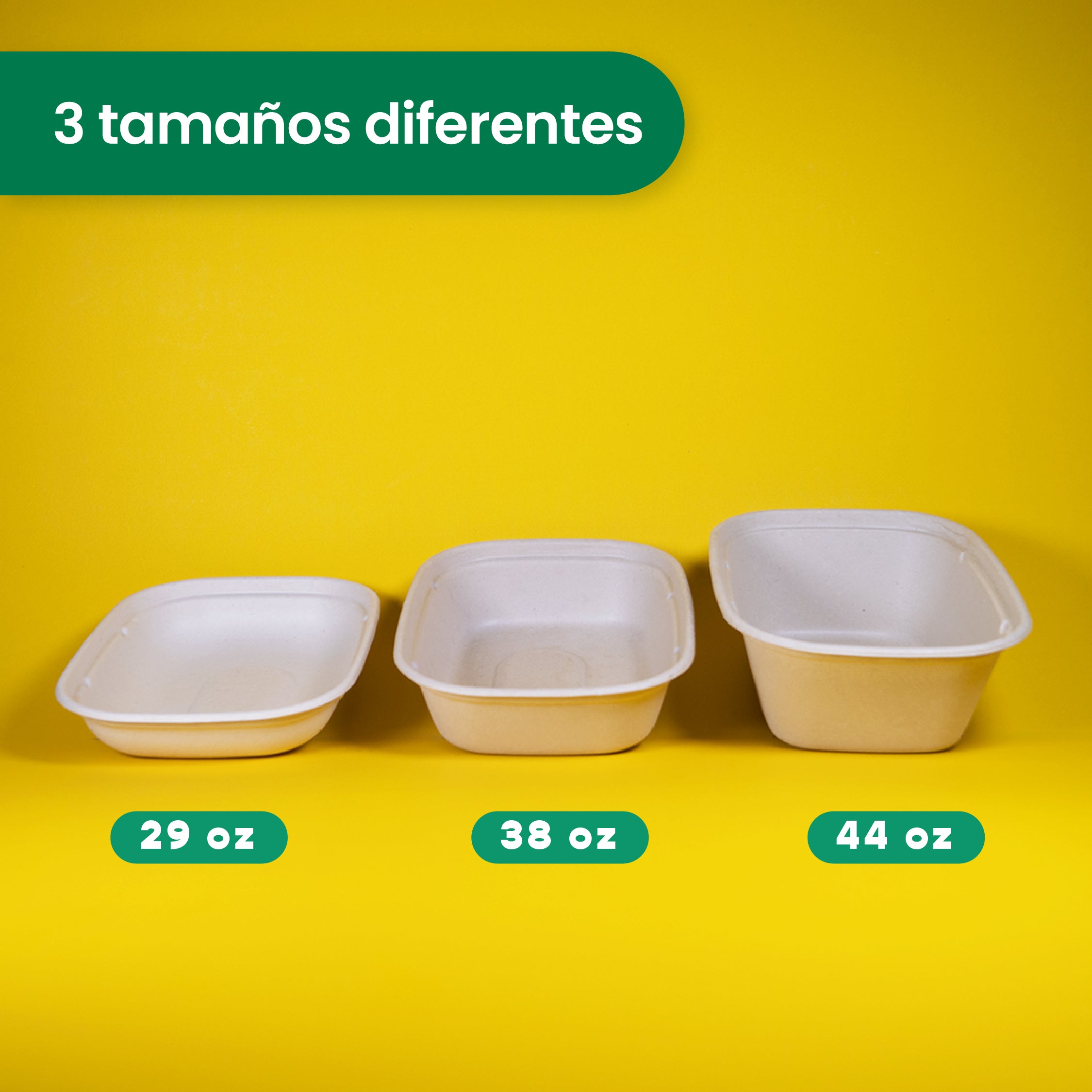 Lunch Box | Bagazo Trigo | 29 oz | Compostable y biodegradable