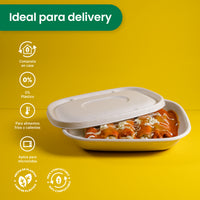 Lunch Box | Bagazo Trigo | 29 oz | Compostable y biodegradable