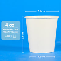 Vaso Térmico | Papel - Ácido  Poliláctico PLA | 4 oz / 118 ml | Compostable y biodegradable