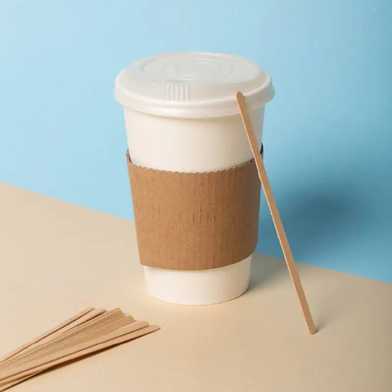 Agitador de Madera Desechable y Biodegradable De 18 cm. - We Care