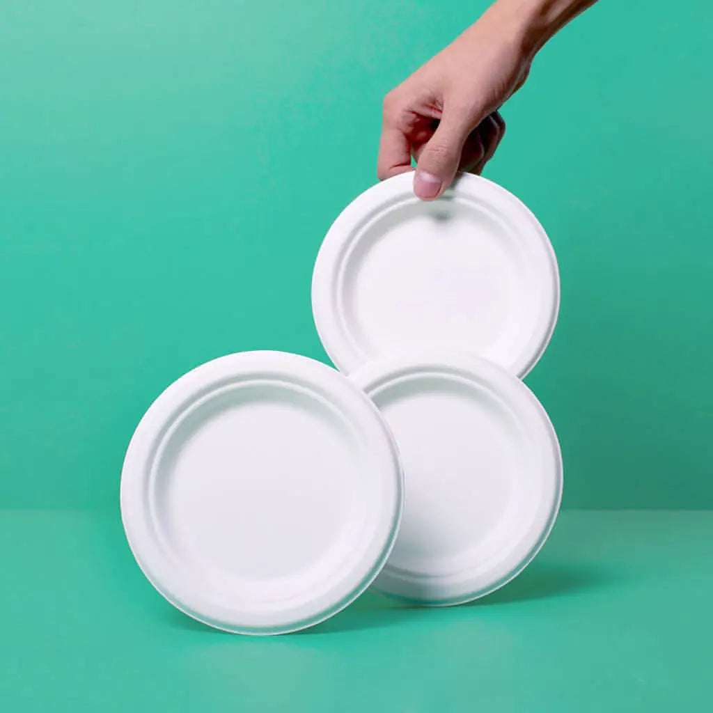Plato Liso Desechable y Biodegradable De 9 - We Care - Plato