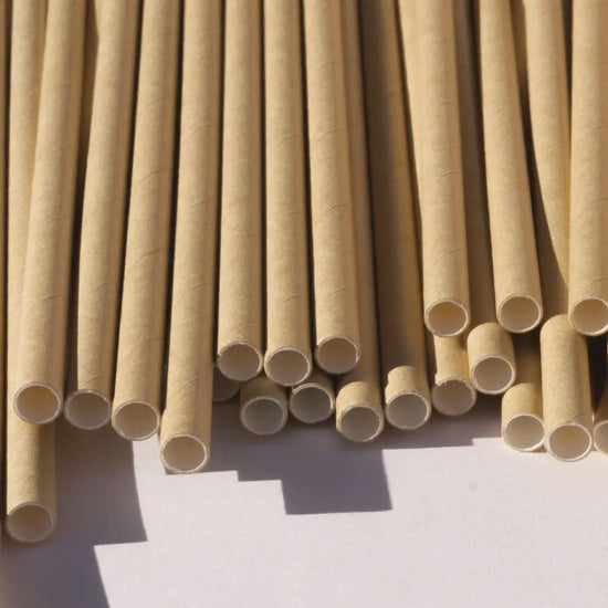 Popotes estuchado Papel | Papel Kraft | 21 cm x 0.6 cm | Compostable y biodegradable